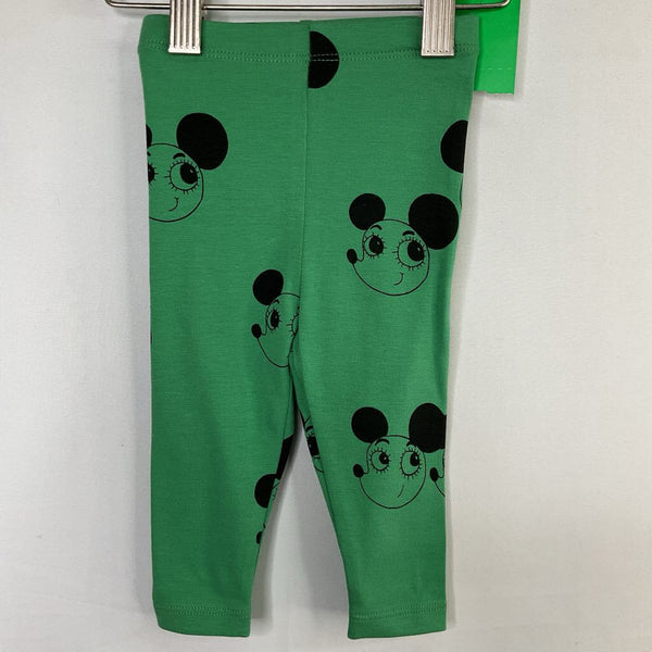 Size 1-4m: Mini Rodini Green/Black Mice Leggings