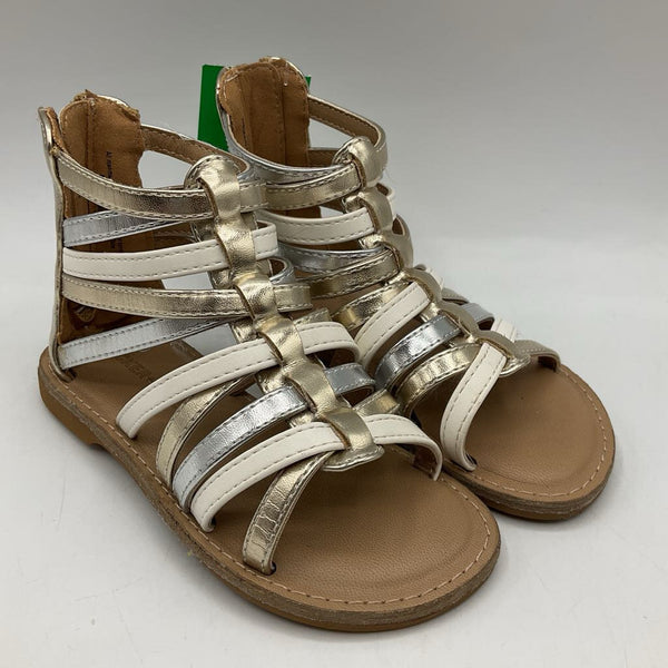 Size 9: Tucker + Tate Silver/White/Gold Sandals