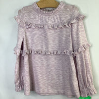 Size 6-7: Crewcuts Heathered Purple Ruffle Trim Sweater
