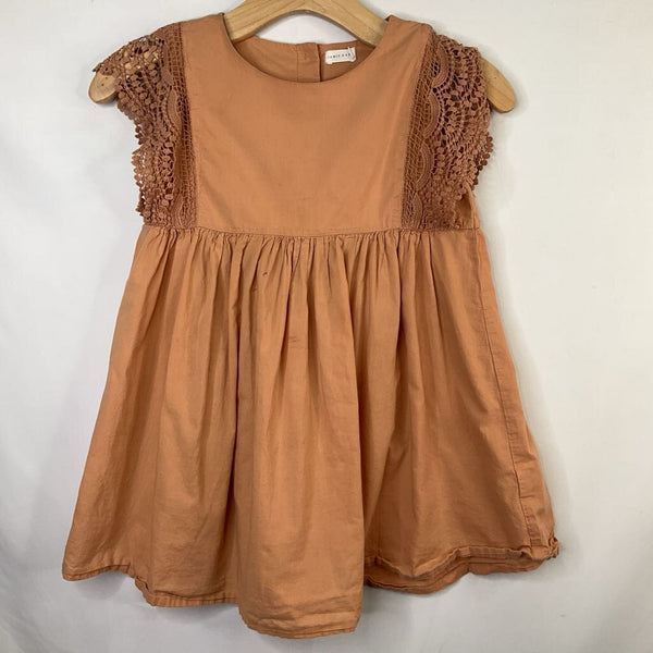 Size 7: Jamie Kay Peach Orange Lace Trim Dress