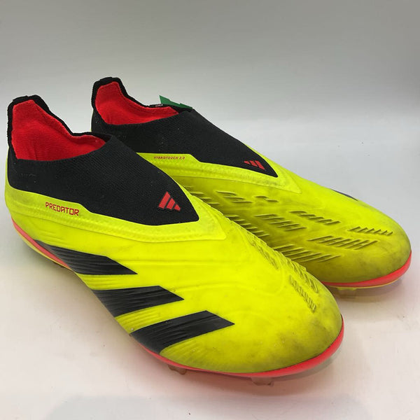 Size 5.5Y: Adidas Yellow/Black Slip-On Soccer Cleats