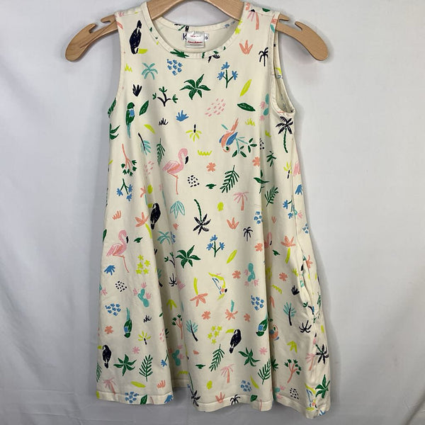 Size 10 (140): Hanna Andersson Cream/Colorful Tropical Print Tank Dress