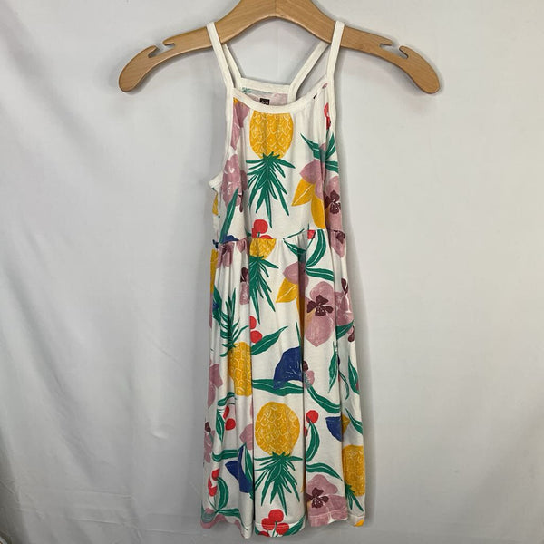 Size 10: Tea White/Colorful Floral Strappy Dress