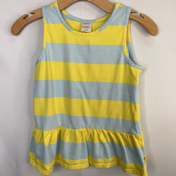 Size 10 (140): Hanna Andersson Blue/Yellow Peplum Tank