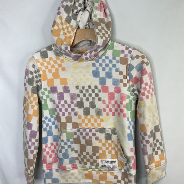 Size 7-8: Abercrombie White/Colorful Checkered Pullover Hoodies