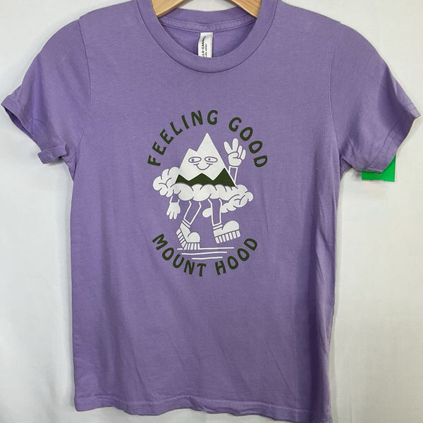 Size 10-12: Purple/White 'Feeling Good Mount Hood' T-Shirt