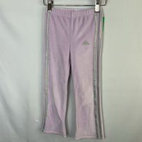 Size 4: Adidas Purple/Silver Trim Velour Flare Leggings