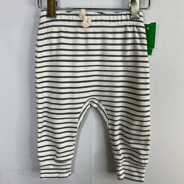 Size 3-6m: Pehr White/Grey Striped Cozy Pants