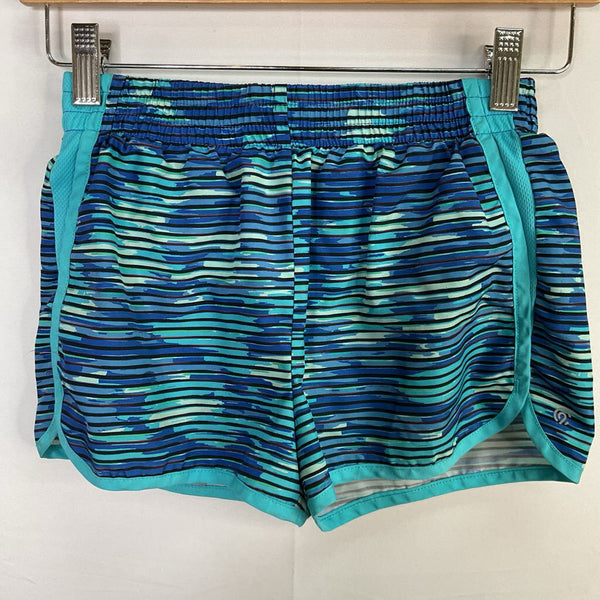Size 7-8: Champion Blue/Black Striped Lined Athletic Shorts