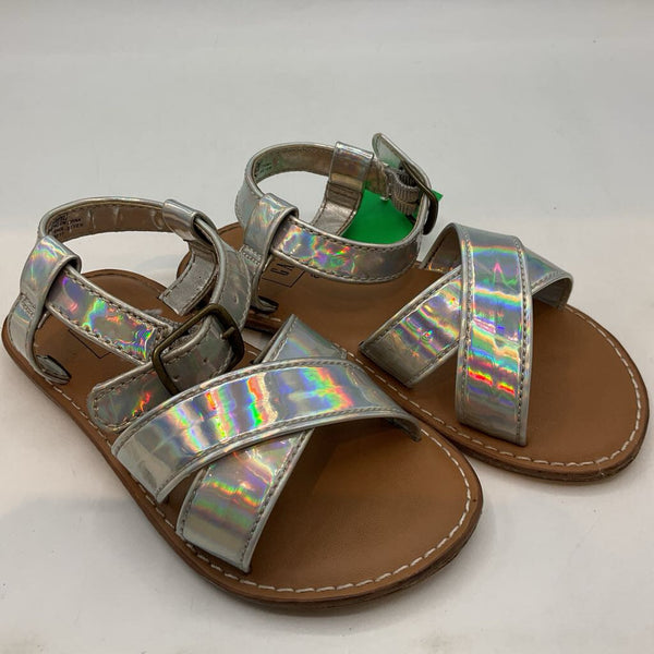 Size 8: Gap Silver Metallic Adjustable Strap Sandals