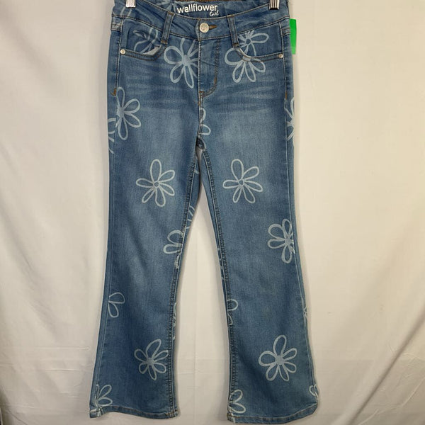 Size 8: Wallflower Blue Floral Adjustable Waist Jeans