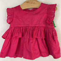 Size 6m: Pink Ruffled Sleeveless Blouse