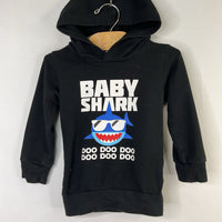 Size 2-3: Baby Shark Black Pullover Hoodie