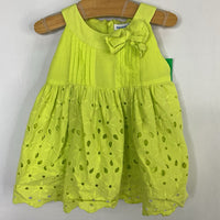 Size 6-12m: Mayoral Lime Green Floral Eyelet Sleeveless Dress