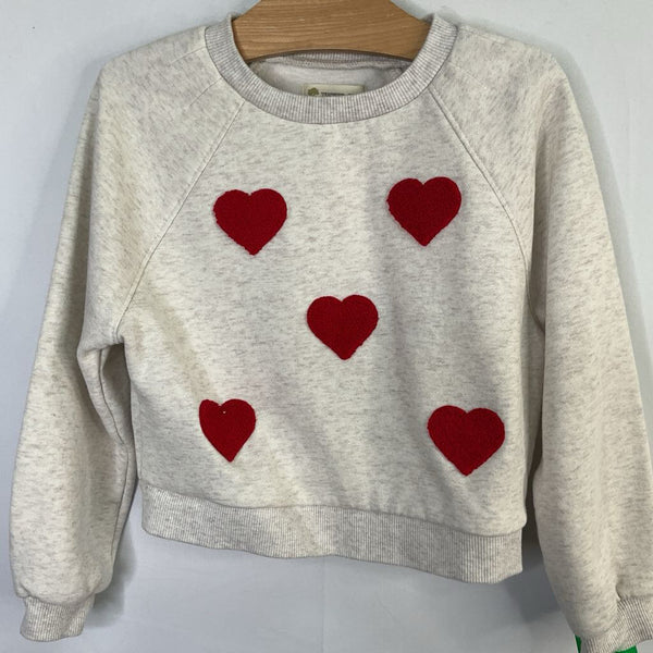 Size 5: Tucker + Tate Heathered Grey/Red Hearts Sweatshirt