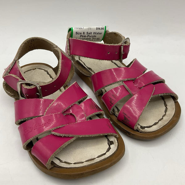 Size 6: Salt Water Pink-Purple Adjustable Strap Sandals REDUCED