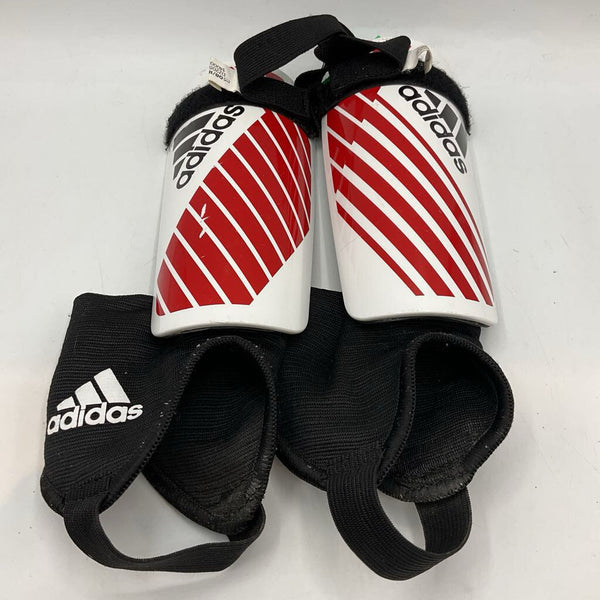 Size M: Adidas Red/White Shin Guards