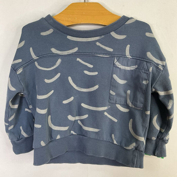 Size 3-6m: Zara Blue/Grey Print Sweatshirt