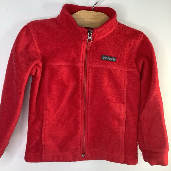 Size 4: Columbia Red Fleece Zip-Up Coat