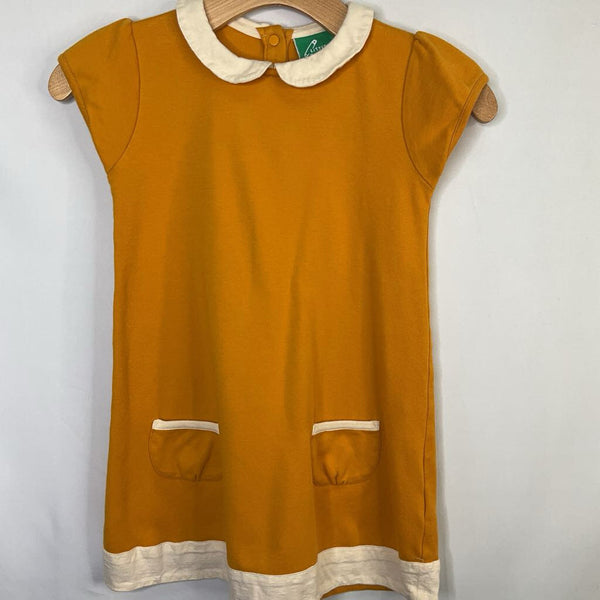 Size 7-8: Little Green Radicals Yellow/White Collared Dress
