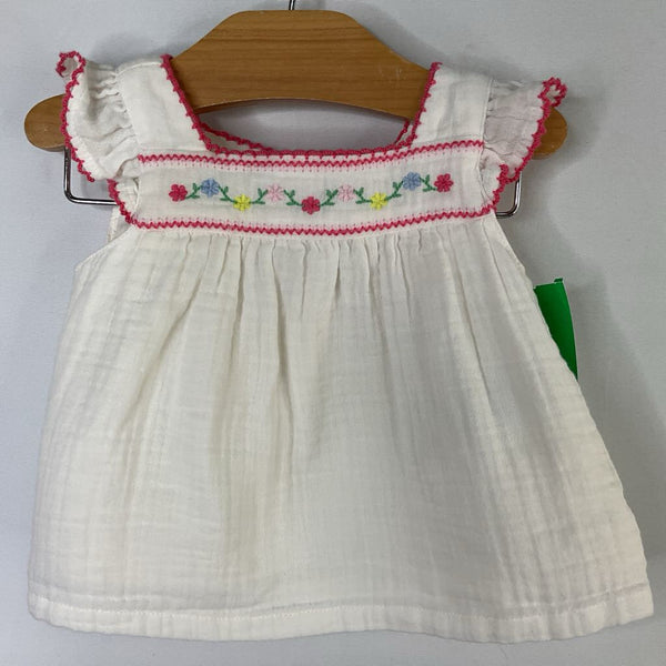 Size 3-6m: Gap White/Colorful Floral Embroidered Blouse