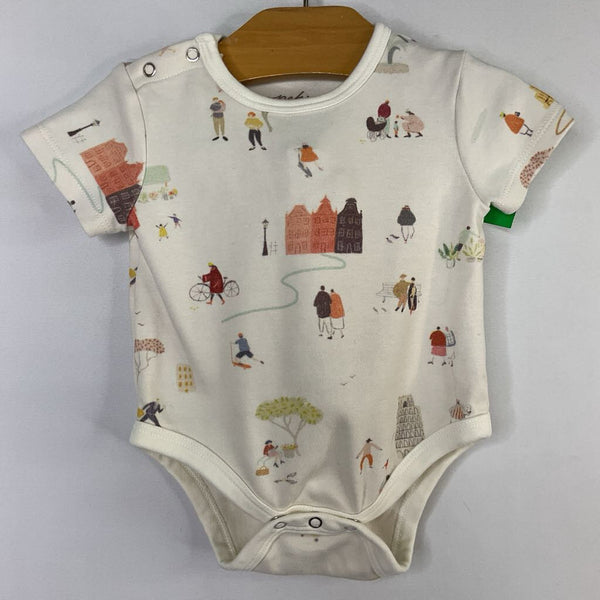 Size 3-6m: Pehr White/Colorful City Onesie
