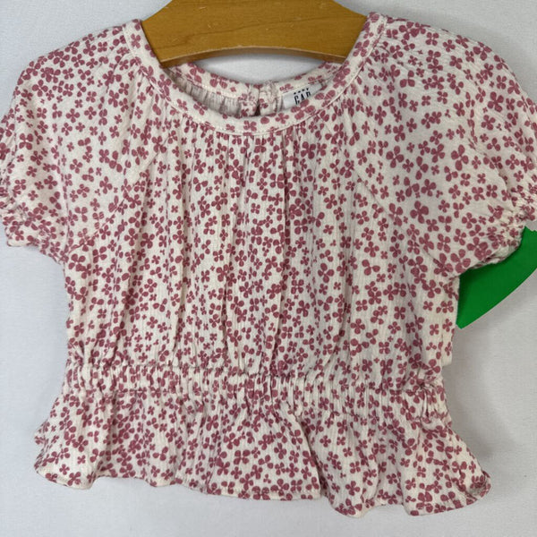 Size 0-3m: Gap White/Purple Floral Blouse