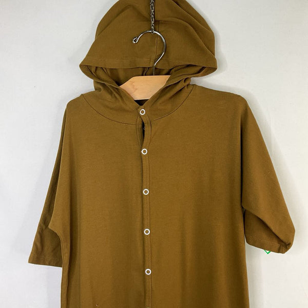 Size 3-4: June & January Brown Hooded Snap-Up Romper