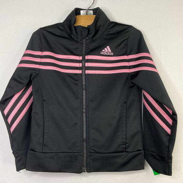 Size 4: Adidas Black/Pink Trim Track Jacket