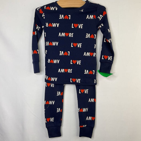 Size 3: Old Navy Blue/White/Red 'LOVE' 2pc PJs NEW w/ Tags