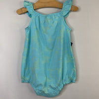 Size 2: Okie Dokie Blue/Green Large Floral Romper NEW w/ Tags