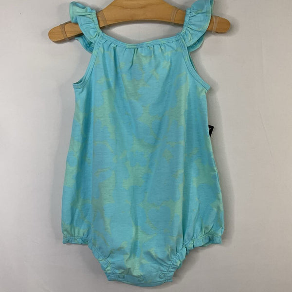 Size 2: Okie Dokie Blue/Green Large Floral Romper NEW w/ Tags