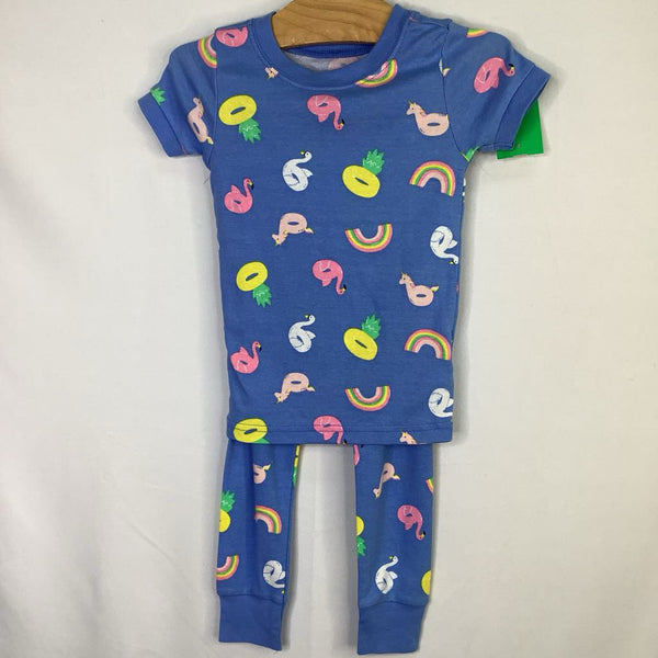 Size 2: Old Navy Blue/Colorful Pool Floaties 2pc PJs