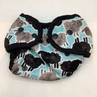 Size One: Thirsties Blue/Grey/Black SheepDiaper Cover