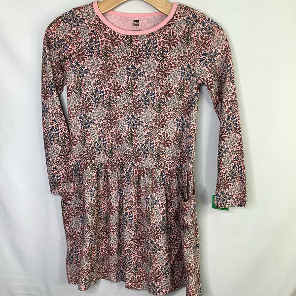 Size 8: Tea Collection Pink Red Blue Tiny Flowers Long Sleeve Dress