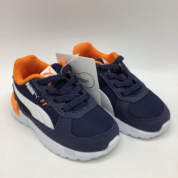 Size 5: Puma Navy Orange "Grippy" Sneakers - NEW w/Tags