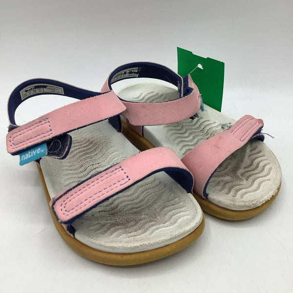Size 6: Native Pink/Navy Velcro Strap Sandals