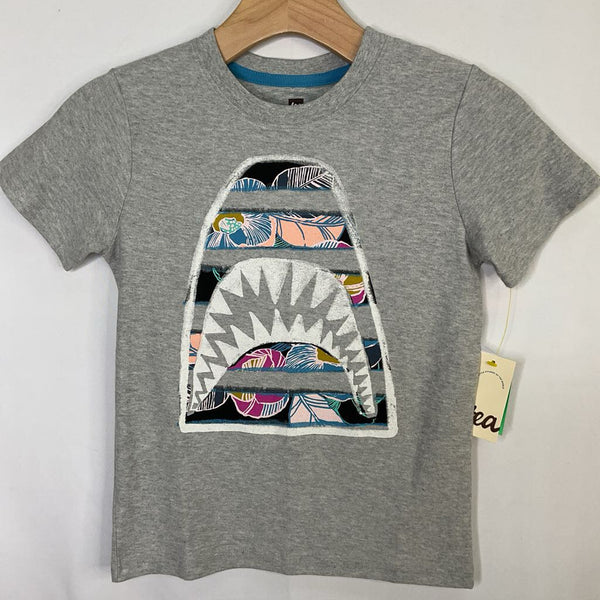 Size 7: Tea Grey/Colorful Tropical Floral T-Shirt NEW w/ Tags
