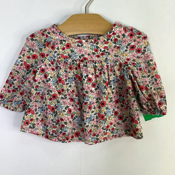 Size 0-3m: Gap White/Colorful Floral Long Sleeve Dress