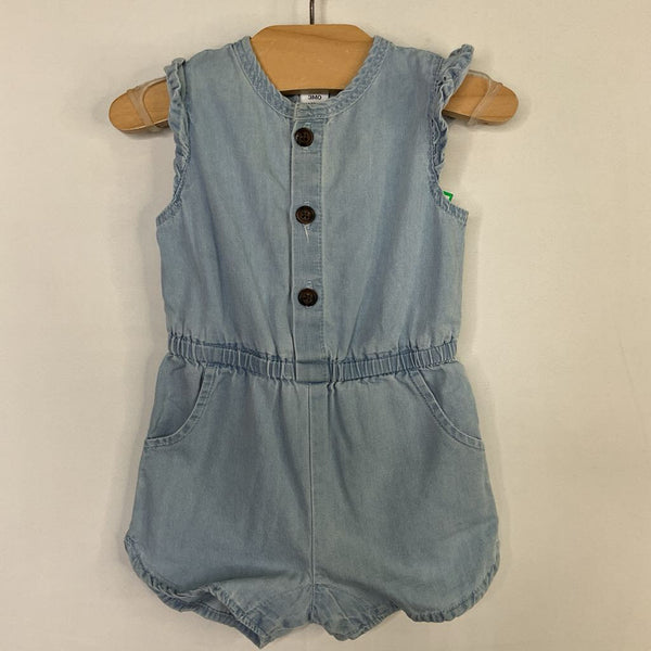Size 3-6m: Miles the Label Blue Chambray Sleeveless Shorty Romper