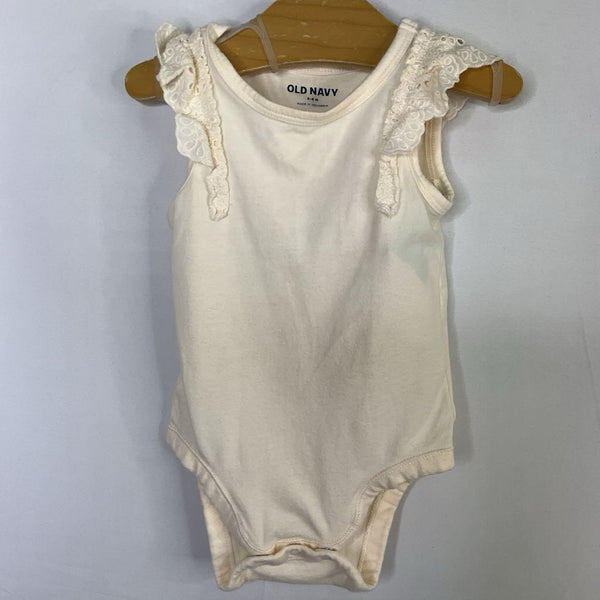 Size 3-6m: Old Navy Cream Floral Eyelet Trim Onesie