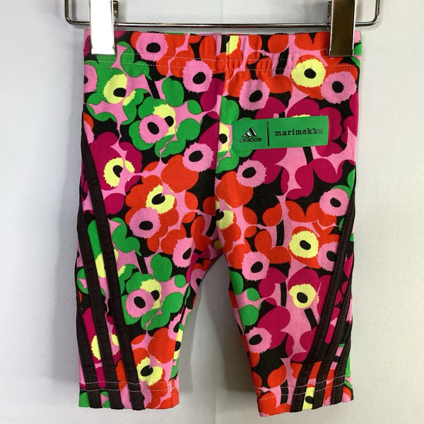 Size 0-3m: Adidas Purple/Red/Green Floral Leggings