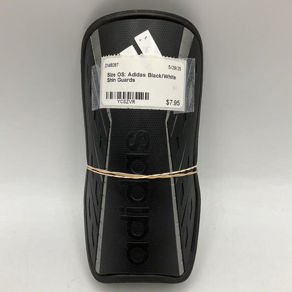 Size OS: Adidas Black/White Shin Guards