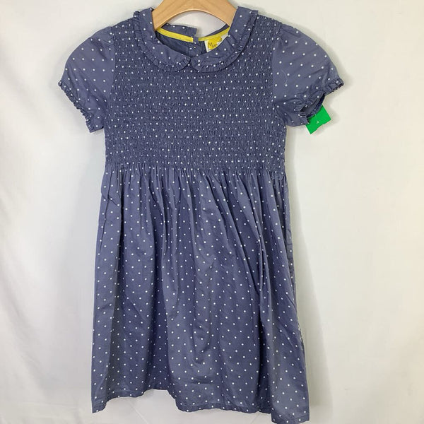 Size 7-8: Boden Blue/White Dots Collared Dress