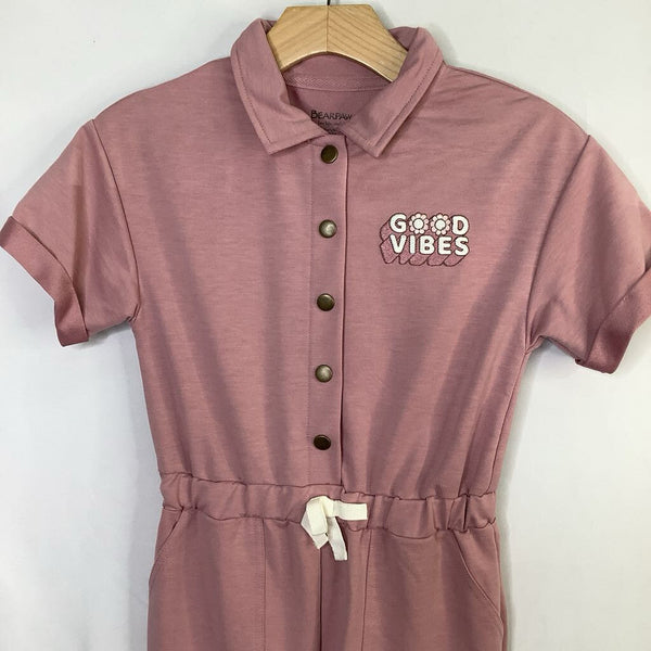 Size 7-8: Bearpaw Pink 'Good Vibes' Jumpsuit