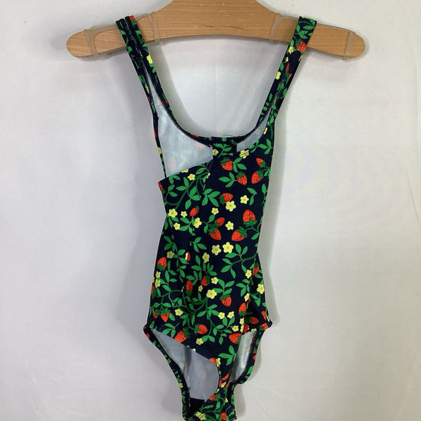 Size 3: Navy/Green/Red Strawberry 1pc Swim Suit