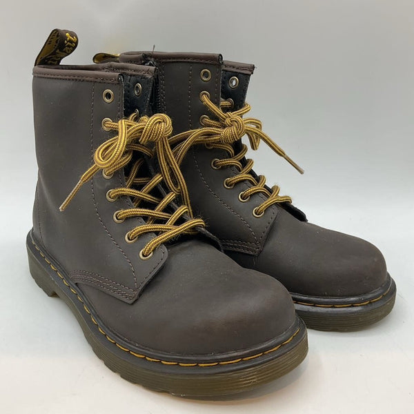 Size 2Y: Dr. Martens Brown Lace/Zip Boots