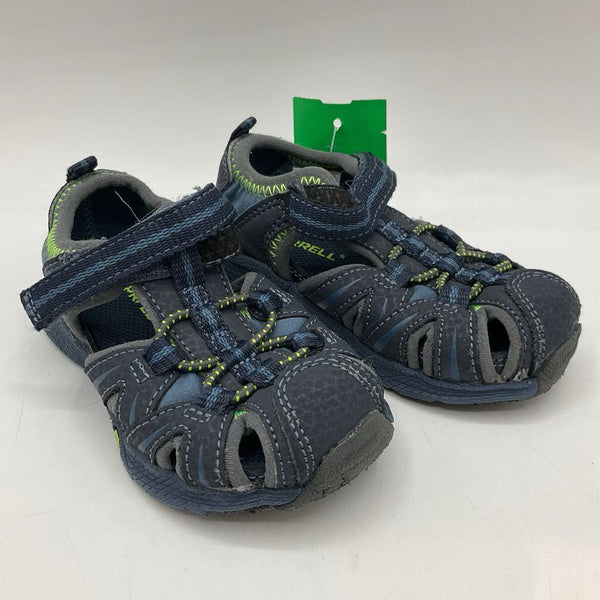 Size 5.5: Merrell Blue/Green Trim Velcro Strap Sandals