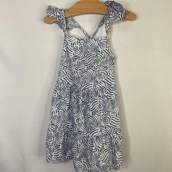 Size 3-4: Primark White/Blue Waves Sundress