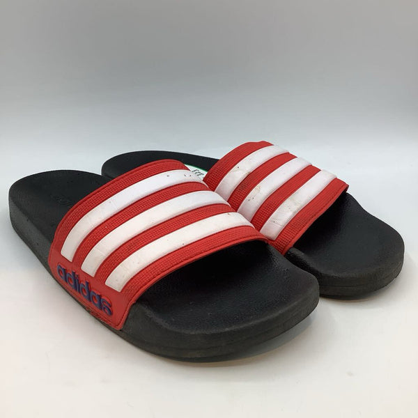Size 4Y: Adidas Red/Black Slide Sandals REDUCED